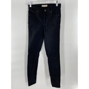 Madewell 9" High Rise Skinny Ankle Jeans in Faded Black Frost Wash Size 25T